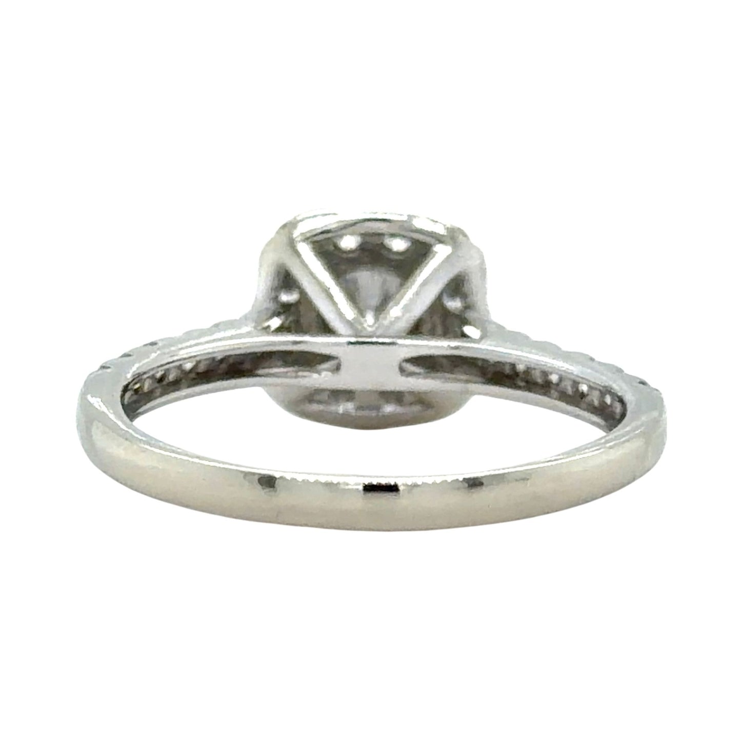 0.40ctw Lab Grown Diamond 10k White Gold Halo Ring 2.2g Size 6.75
