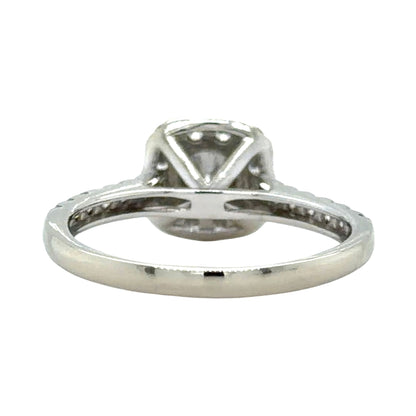0.40ctw Lab Grown Diamond 10k White Gold Halo Ring 2.2g Size 6.75