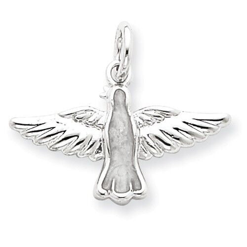 Enameled Holy Spirit Pendant Solid .925 Sterling Silver Charm