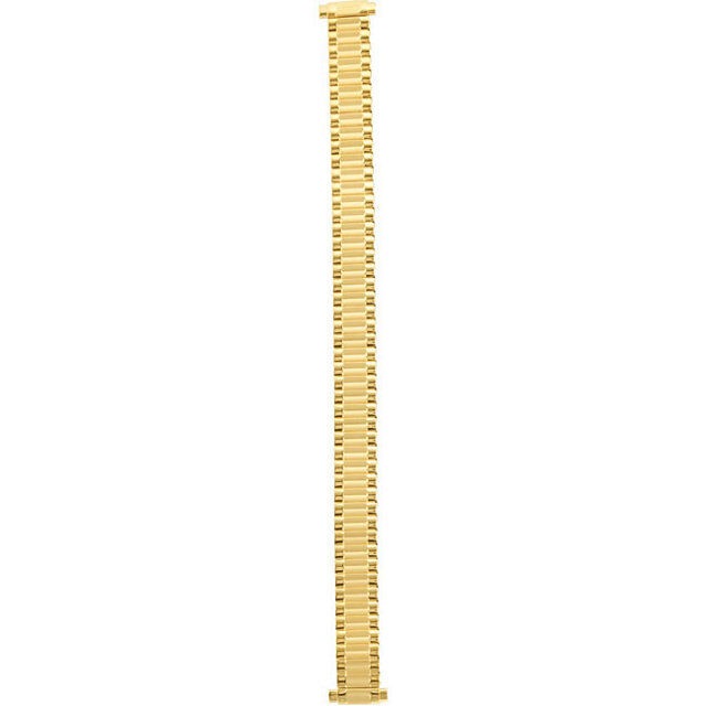 Ladies 9-13mm Yellow Tone Straight, Spring End Expansion Watch Band