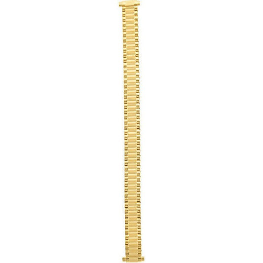 Ladies 9-13mm Yellow Tone Straight, Spring End Expansion Watch Band