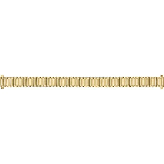 Ladies 9-13mm Yellow Tone Straight, Spring End Expansion Watch Band