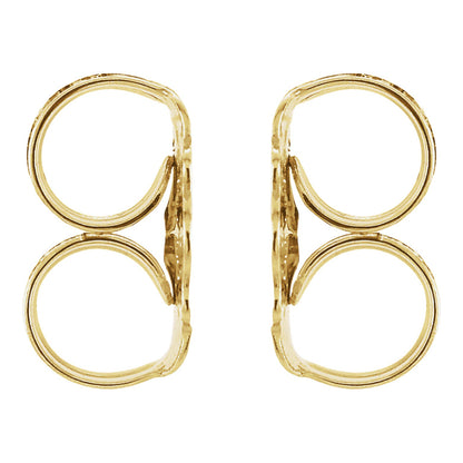 Real 10k Yellow Gold Ultra-Lightweight Friction Earring Back 4.2 mm Set of 2