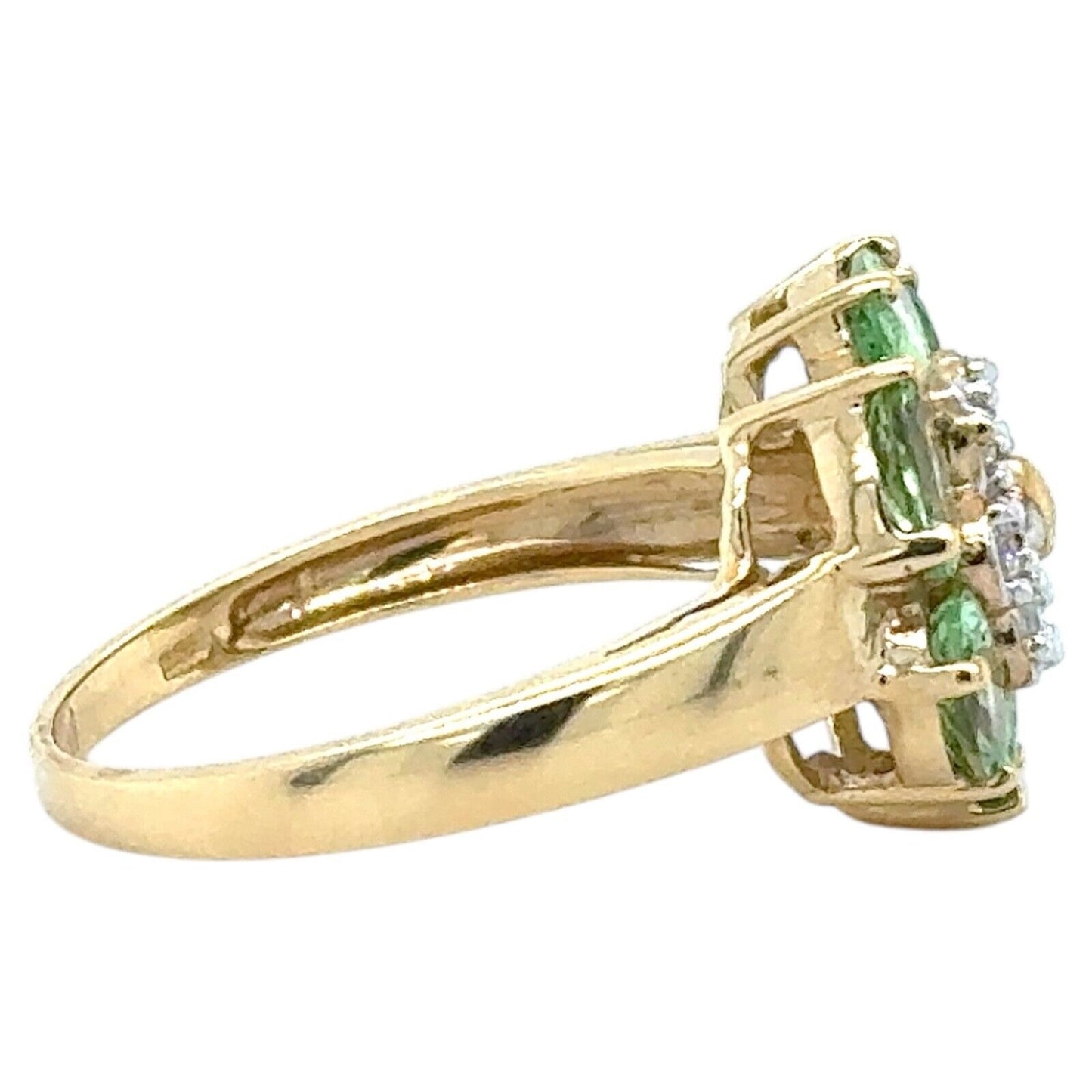 1.3ctw Tsavorite Garnet & Diamond 14k Yellow Gold Ring 2.9g Size 6.25