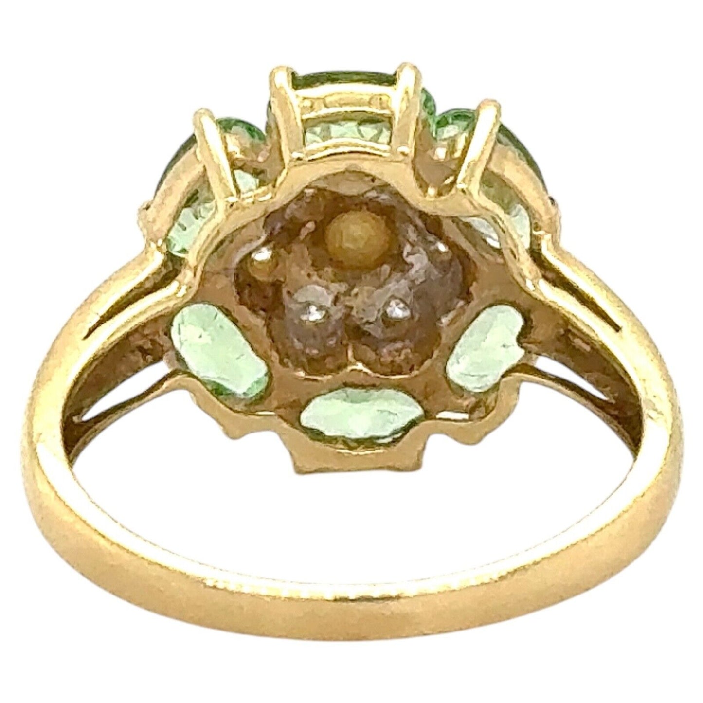 1.3ctw Tsavorite Garnet & Diamond 14k Yellow Gold Ring 2.9g Size 6.25