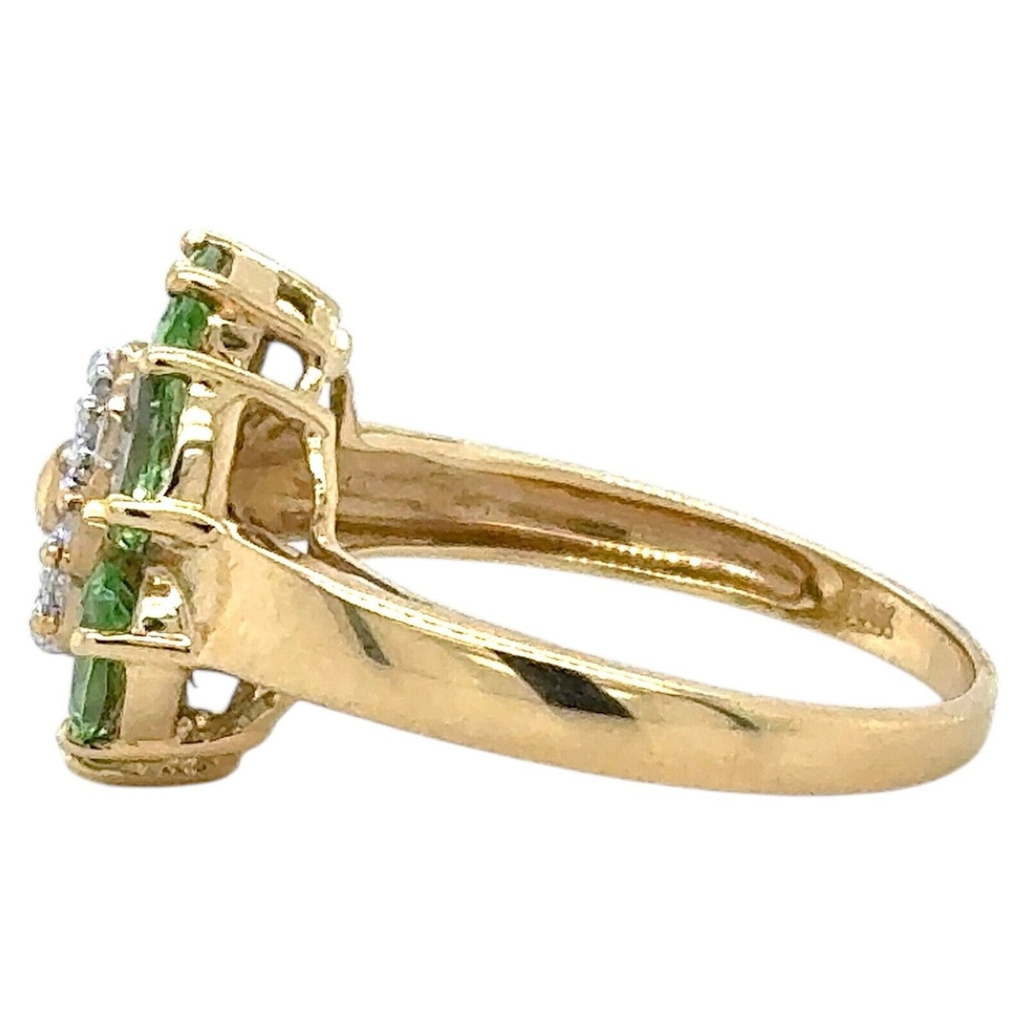 1.3ctw Tsavorite Garnet & Diamond 14k Yellow Gold Ring 2.9g Size 6.25