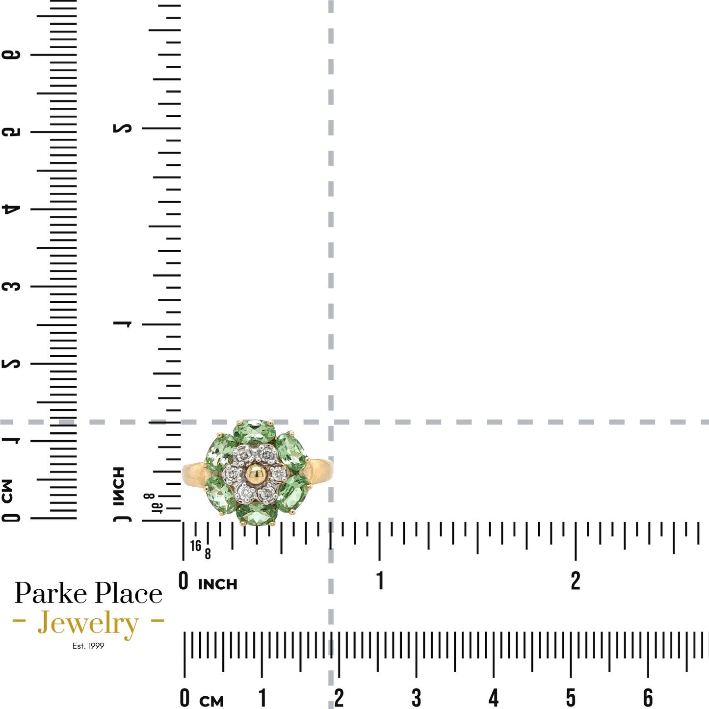 1.3ctw Tsavorite Garnet & Diamond 14k Yellow Gold Ring 2.9g Size 6.25