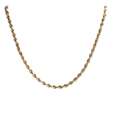 14k Yellow Gold 1.4mm Rope 18 inch Chain Necklace 3.8g