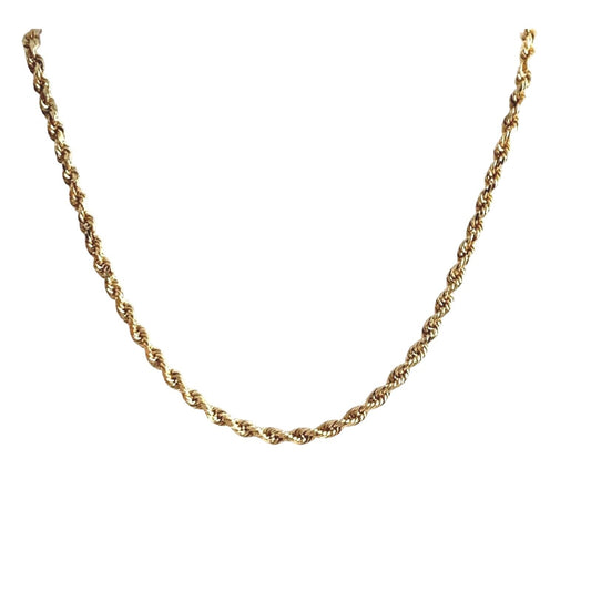 14k Yellow Gold 1.4mm Rope 18 inch Chain Necklace 3.8g