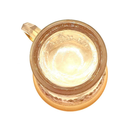 Vintage Carnival Glass Cup Iridescent Marigold Apple Flower Tree Pattern