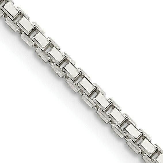 Sterling Silver Diamond-Cut Box Chain Necklace 20 Inch x 2mm 925