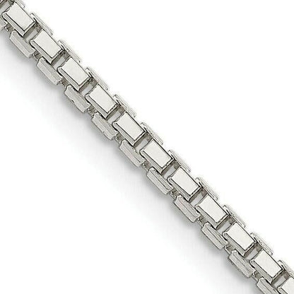 Sterling Silver Diamond-Cut Box Chain Necklace 20 Inch x 2mm 925