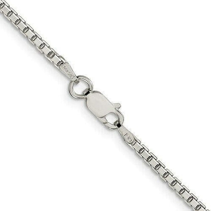 Sterling Silver Diamond-Cut Box Chain Necklace 20 Inch x 2mm 925