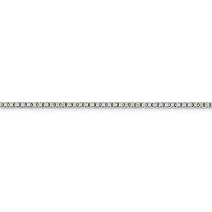 Sterling Silver Diamond-Cut Box Chain Necklace 20 Inch x 2mm 925
