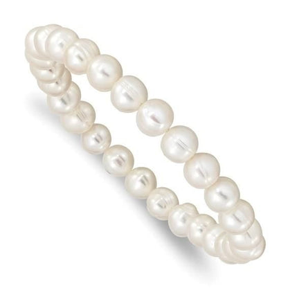 Freshwater Cultured Pearl Stretch Bracelet 6-7mm White