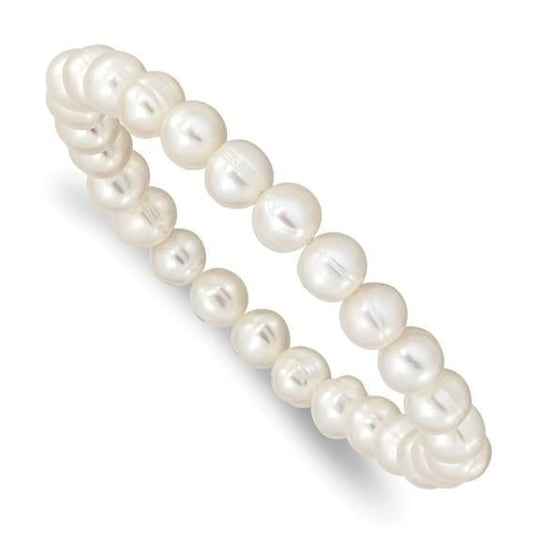 Freshwater Cultured Pearl Stretch Bracelet 6-7mm White