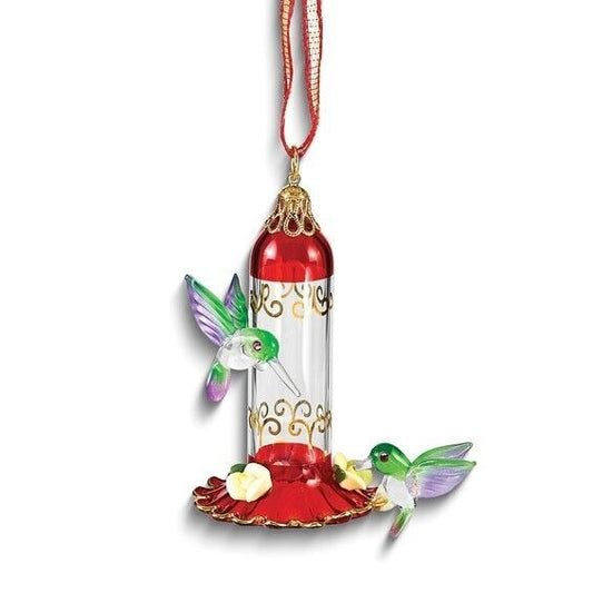 Glass Baron Handcrafted Hummingbird Feeder Ornament
