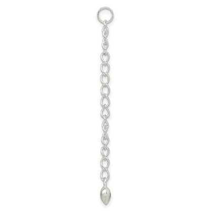2 Inch Sterling Silver Extender Heart & Drop Accents