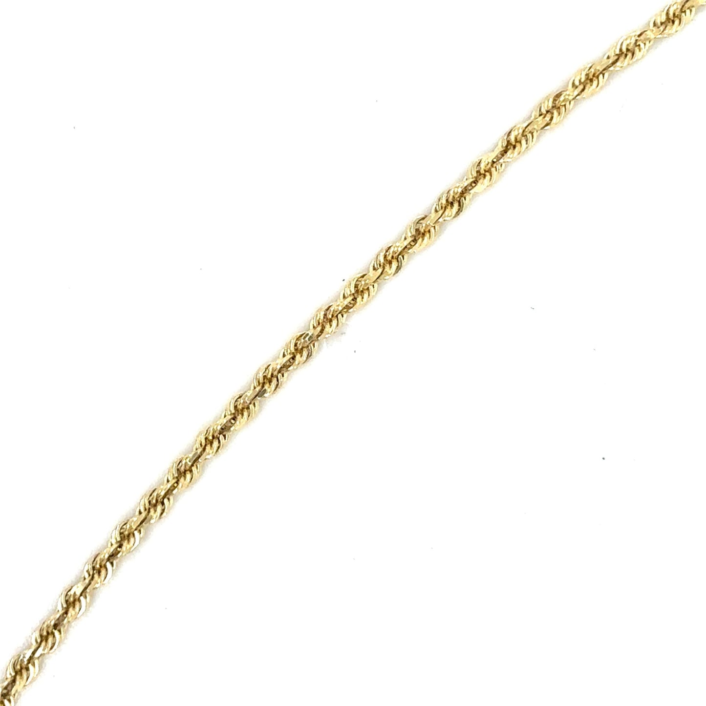 14K Gold Rope Chain Bracelet 8" inch Lobster Clasp 2.2g