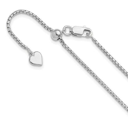 Leslies Sterling Silver Adjustable 1.5mm Round Box Chain Necklace 30in