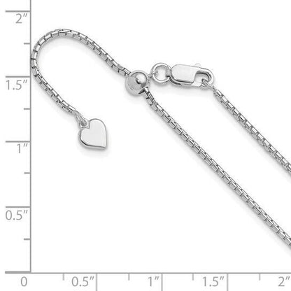 Leslies Sterling Silver Adjustable 1.5mm Round Box Chain Necklace 30in