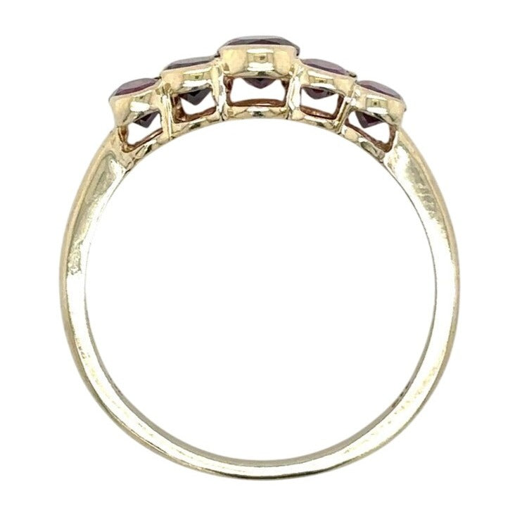 Amethyst Five-Stone 14k Yellow Gold Ring 2.2g Size 6.75