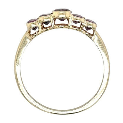 Amethyst Five-Stone 14k Yellow Gold Ring 2.2g Size 6.75