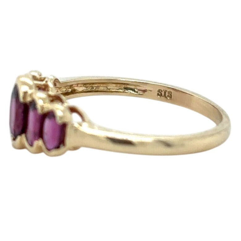 Amethyst Five-Stone 14k Yellow Gold Ring 2.2g Size 6.75