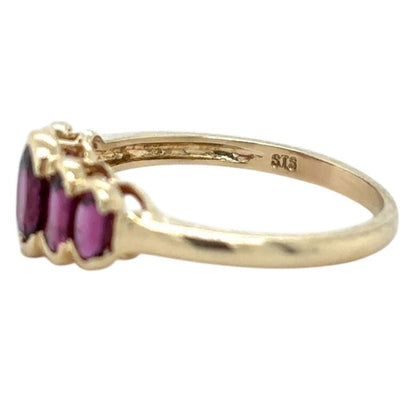 Amethyst Five-Stone 14k Yellow Gold Ring 2.2g Size 6.75