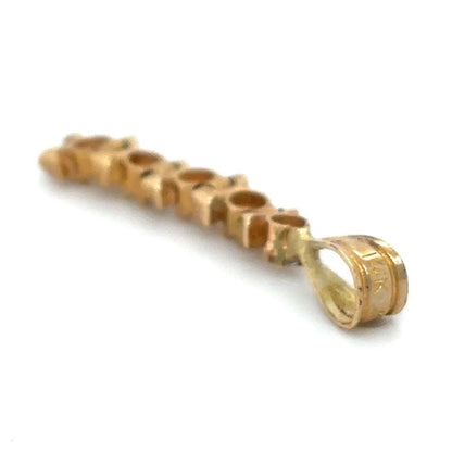 14k Yellow Gold Diamond Bar Pendant 1/10ctw