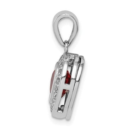 Heart-Shaped Sterling Silver Pendant With Interchangeable Gemstones