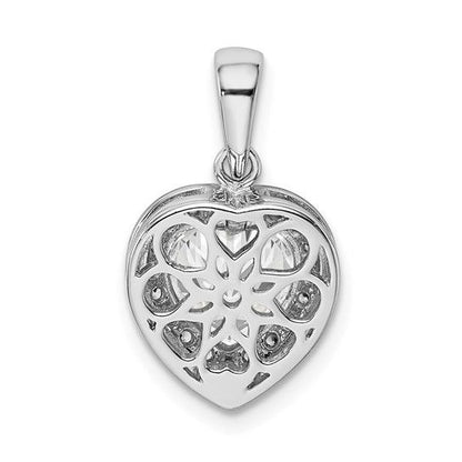 Heart-Shaped Sterling Silver Pendant With Interchangeable Gemstones