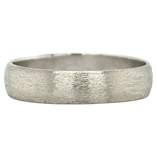 4mm 14k White Gold Wedding Band Ring 2.3g Size 5.5