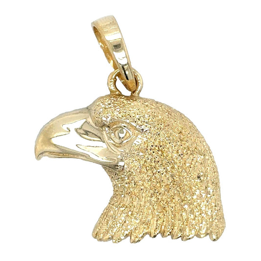 14k Yellow Gold Bald Eagle Head Pendant 6.8g