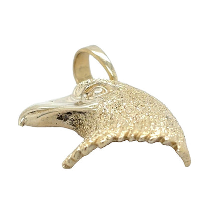 14k Yellow Gold Bald Eagle Head Pendant 6.8g