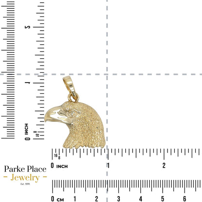 14k Yellow Gold Bald Eagle Head Pendant 6.8g