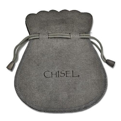 Chisel Green CZ August Birthstone Post Earrings Stainless Steel Polished