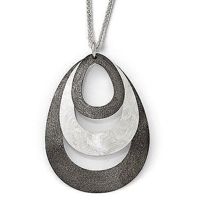Laser Textured Sterling Silver Pendant Necklace