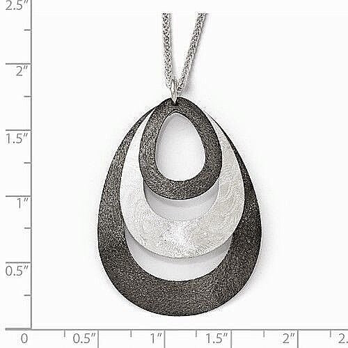 Laser Textured Sterling Silver Pendant Necklace