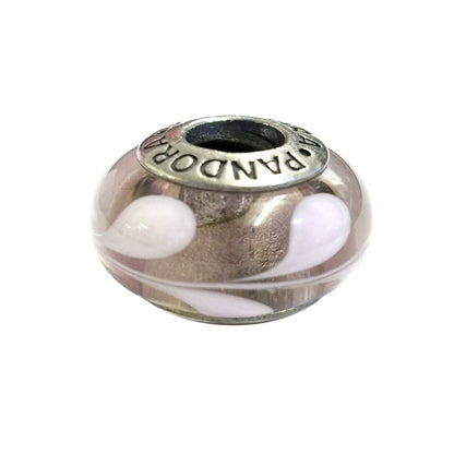 Pandora Pink Swirly Swirl Murano Glass Charm Bead Sterling Silver