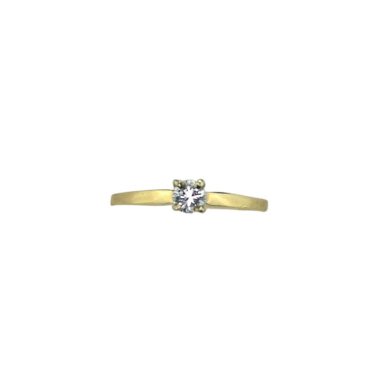 1/5 Ct Diamond Solitaire Ring 14K Yellow Gold Size 7.75