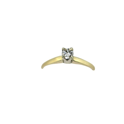 1/5 Ct Diamond Solitaire Ring 14K Yellow Gold Size 7.75
