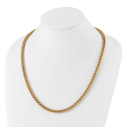 Chisel Stainless Steel Yellow IP-plated 6mm Spiga 24 inch Chain Necklace