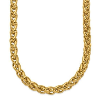 Chisel Stainless Steel Yellow IP-plated 6mm Spiga 24 inch Chain Necklace