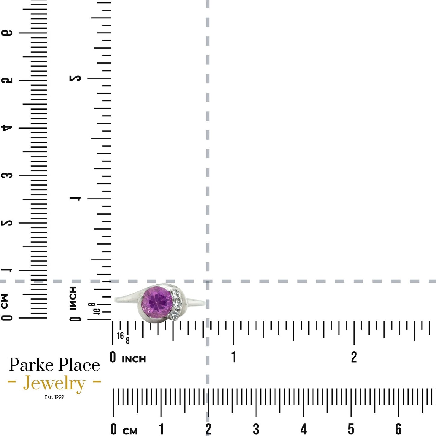 Pink Topaz & Cubic Zirconia 10k White Gold Ring 1.6g Size 6.75