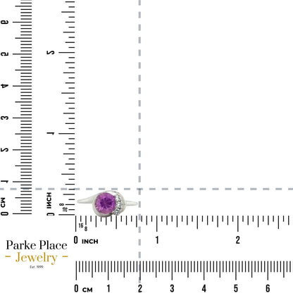 Pink Topaz & Cubic Zirconia 10k White Gold Ring 1.6g Size 6.75
