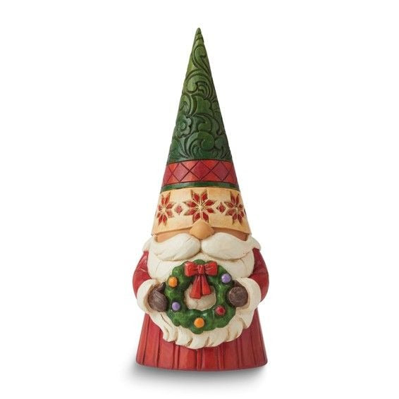 Jim Shore Heartwood Creek Decorating Gnome Hearth Christmas Gnome Wreath Figurine