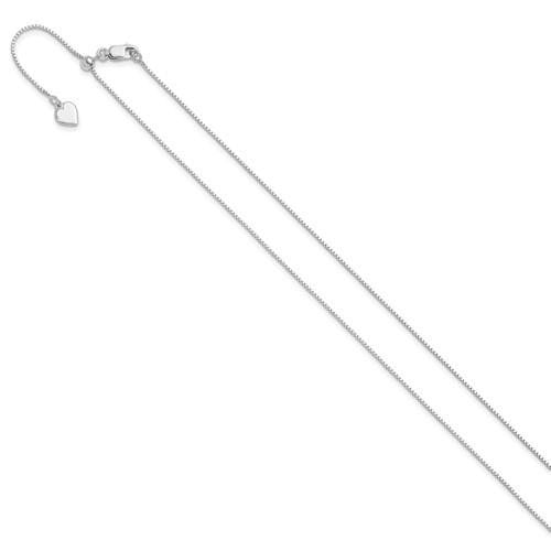 Leslies Sterling Silver Adjustable .85mm 22-Inch Box Chain Necklace With Heart Charm