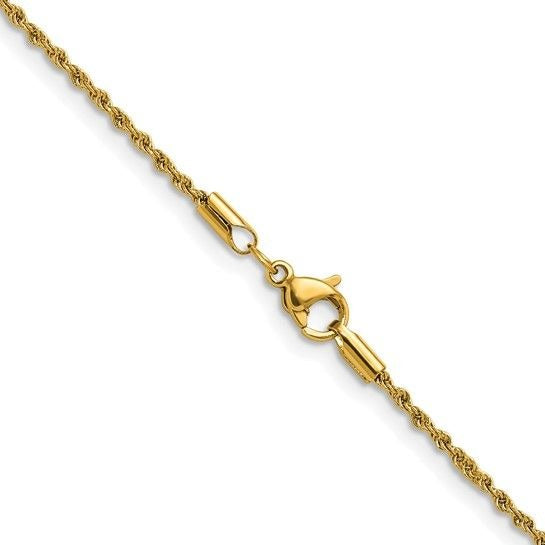 Chisel Stainless Steel Yellow IP-plated 1.5mm 20 inch Rope Chain