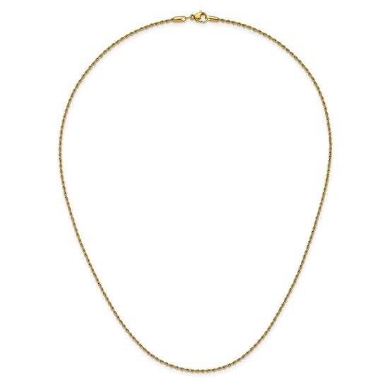 Chisel Stainless Steel Yellow IP-plated 1.5mm 20 inch Rope Chain